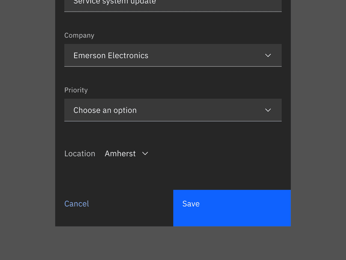 Example of a inline select